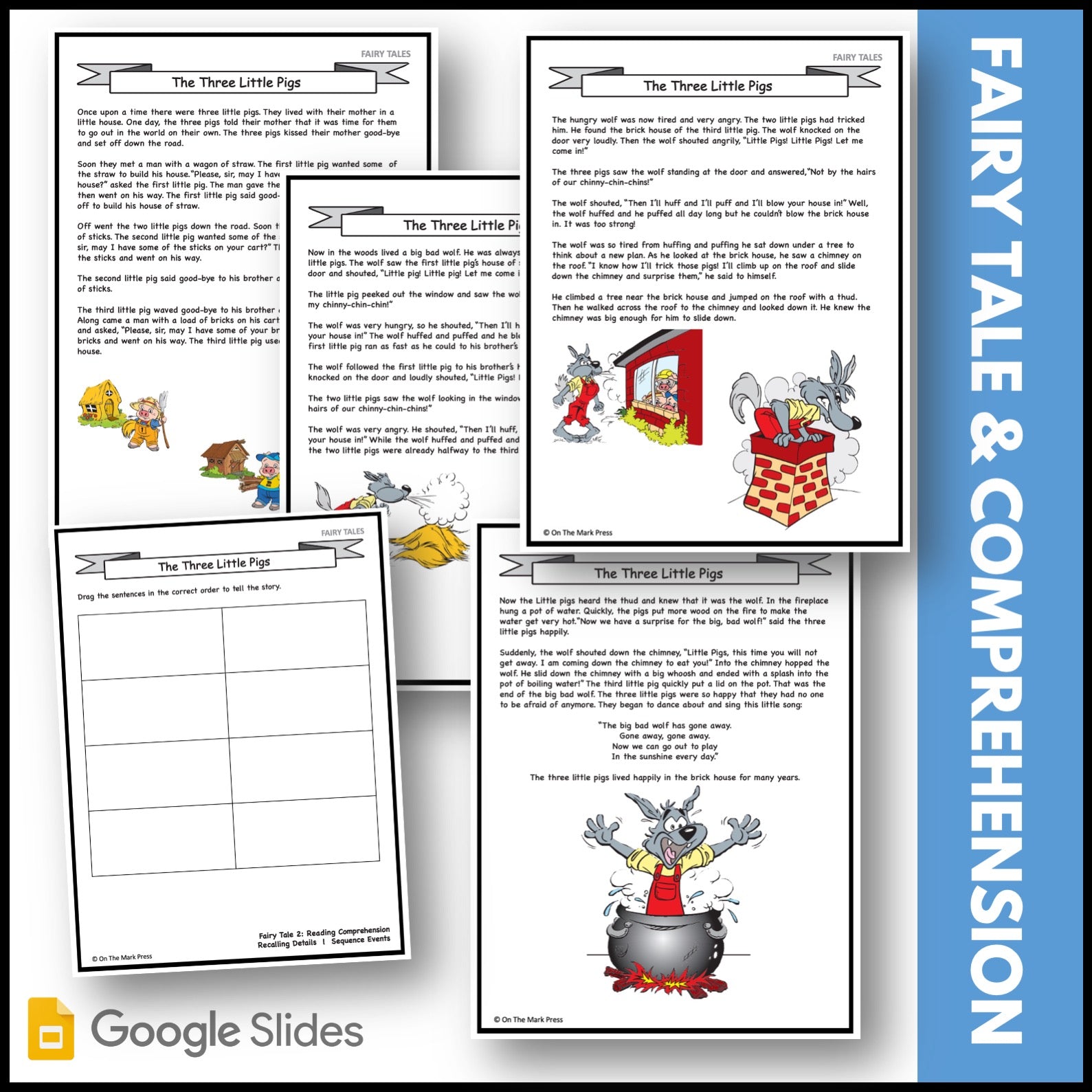 The Three Little Pigs Gr. 1-3 Google Slides & Printables