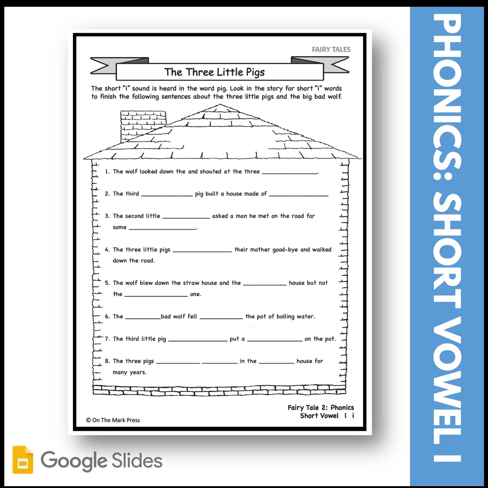 The Three Little Pigs Gr. 1-3 Google Slides & Printables