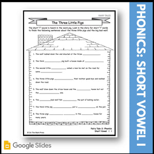 The Three Little Pigs Gr. 1-3 Google Slides & Printables