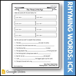 The Three Little Pigs Gr. 1-3 Google Slides & Printables