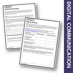 Digital Communication, Grades 4-6 Google Slide Lesson & Printables