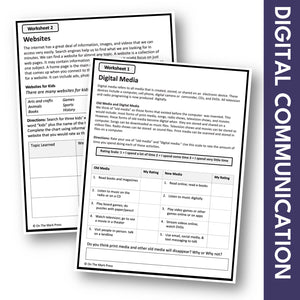 Digital Communication, Grades 4-6 Google Slide Lesson & Printables