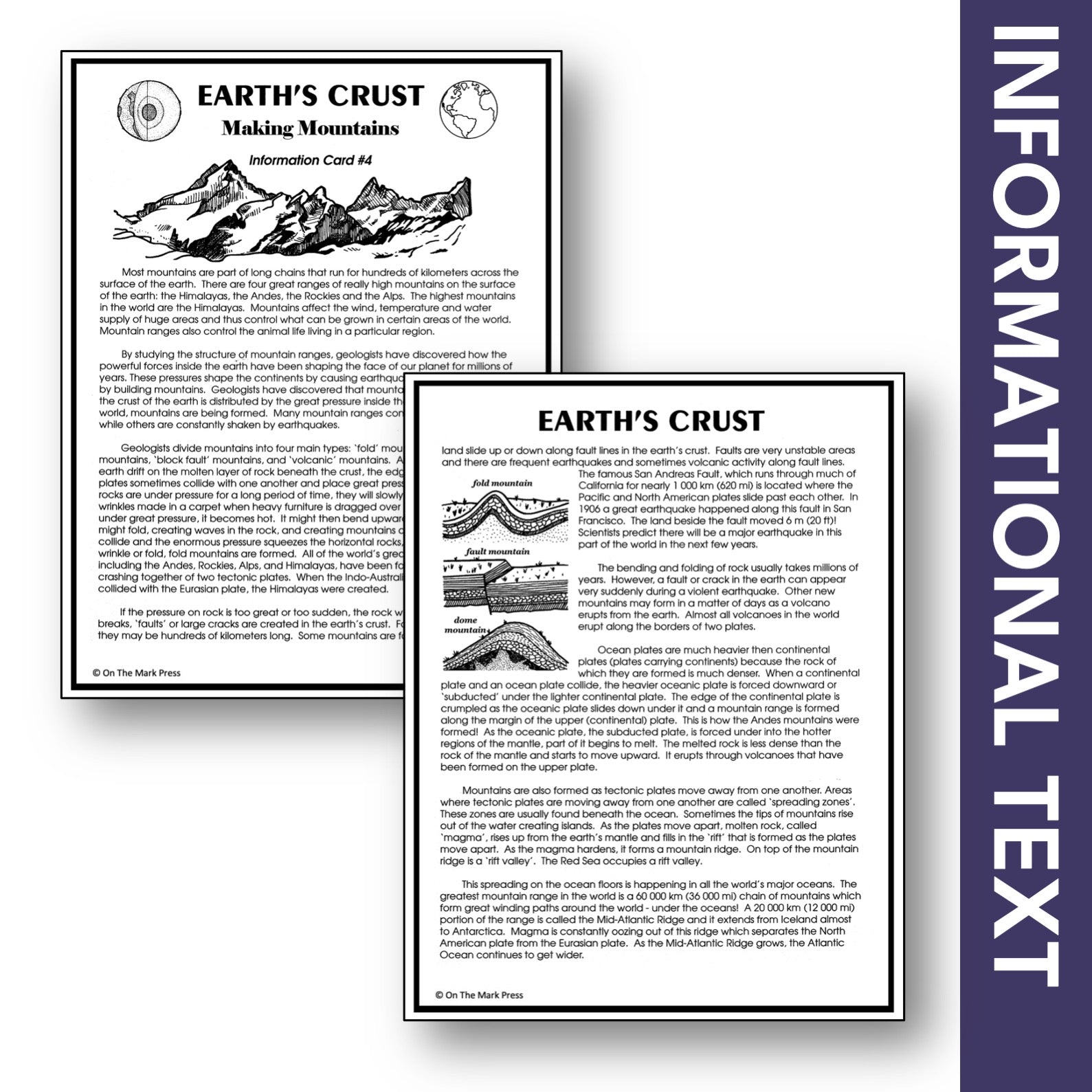 Earth's Crust Making Mountains Grades 6-8 Google Slides & Printables