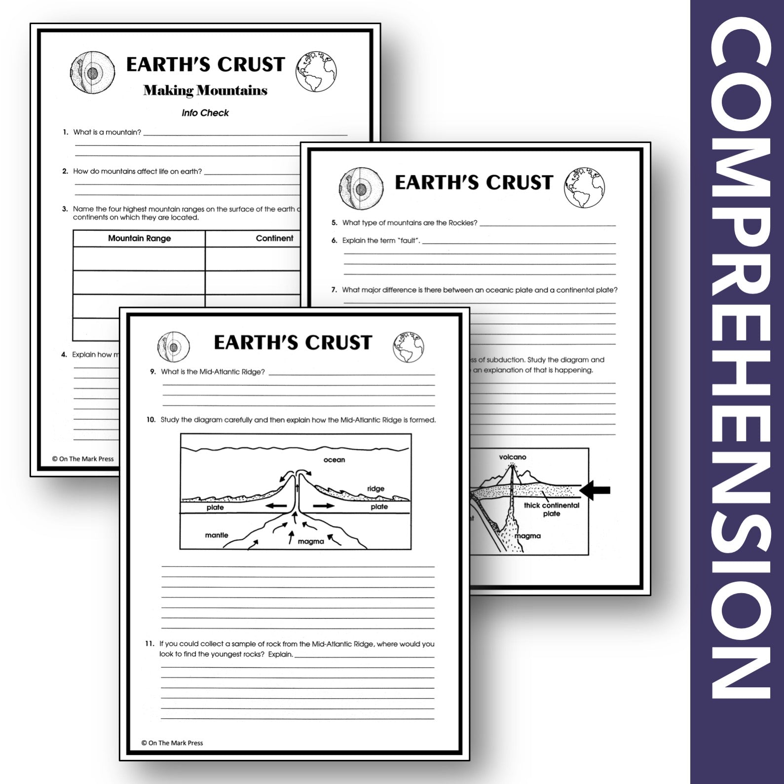 Earth's Crust Making Mountains Grades 6-8 Google Slides & Printables