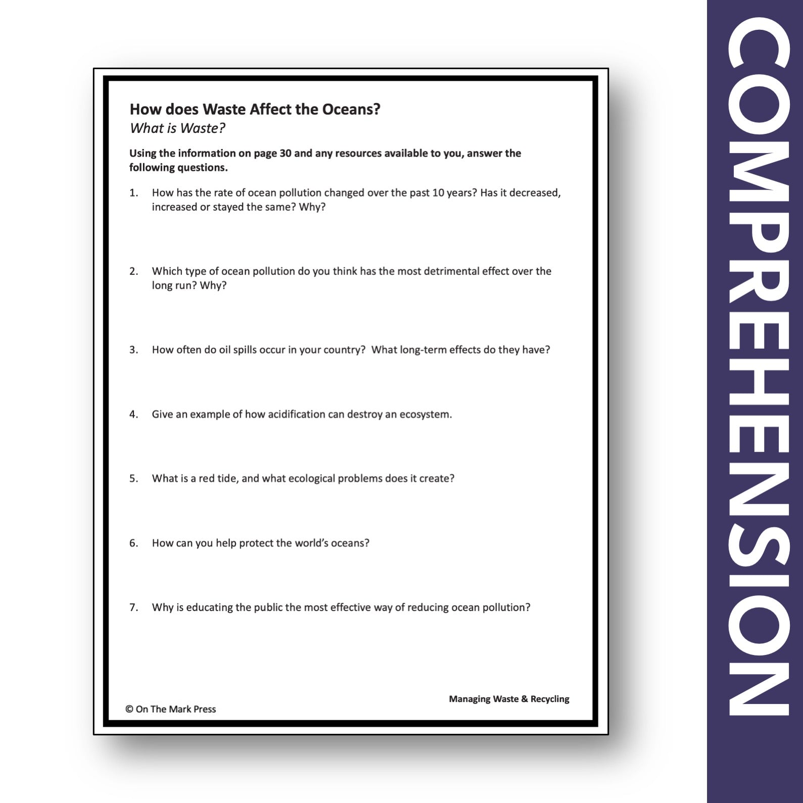 How Does Waste Affect the Ocean? Grades 5-8 Google Slides & Printables