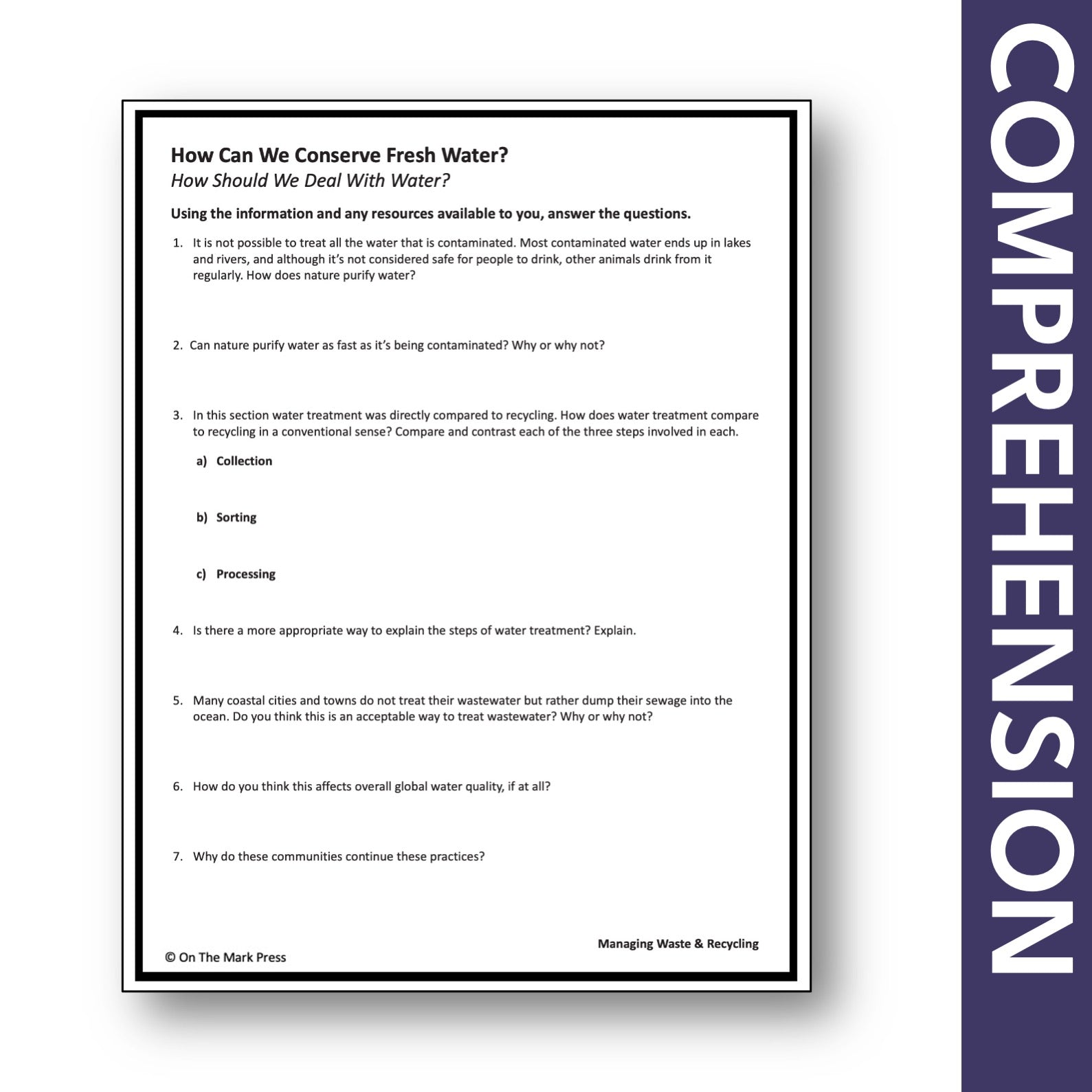 Water Conservation Gr. 6-8 Google Slides & Printables
