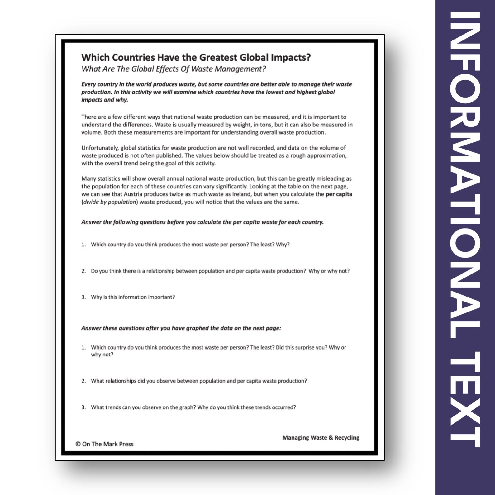 Countries with the Greatest Environmental Global Impact Gr. 6-8 Google Slides & Printables