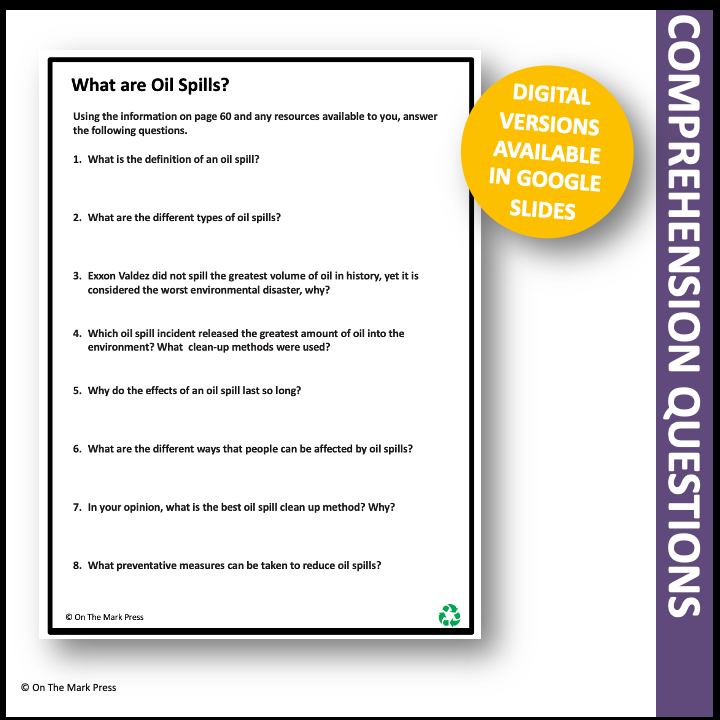 What are Oil Spills? Google Slide & Printables Lesson Grades 5-8