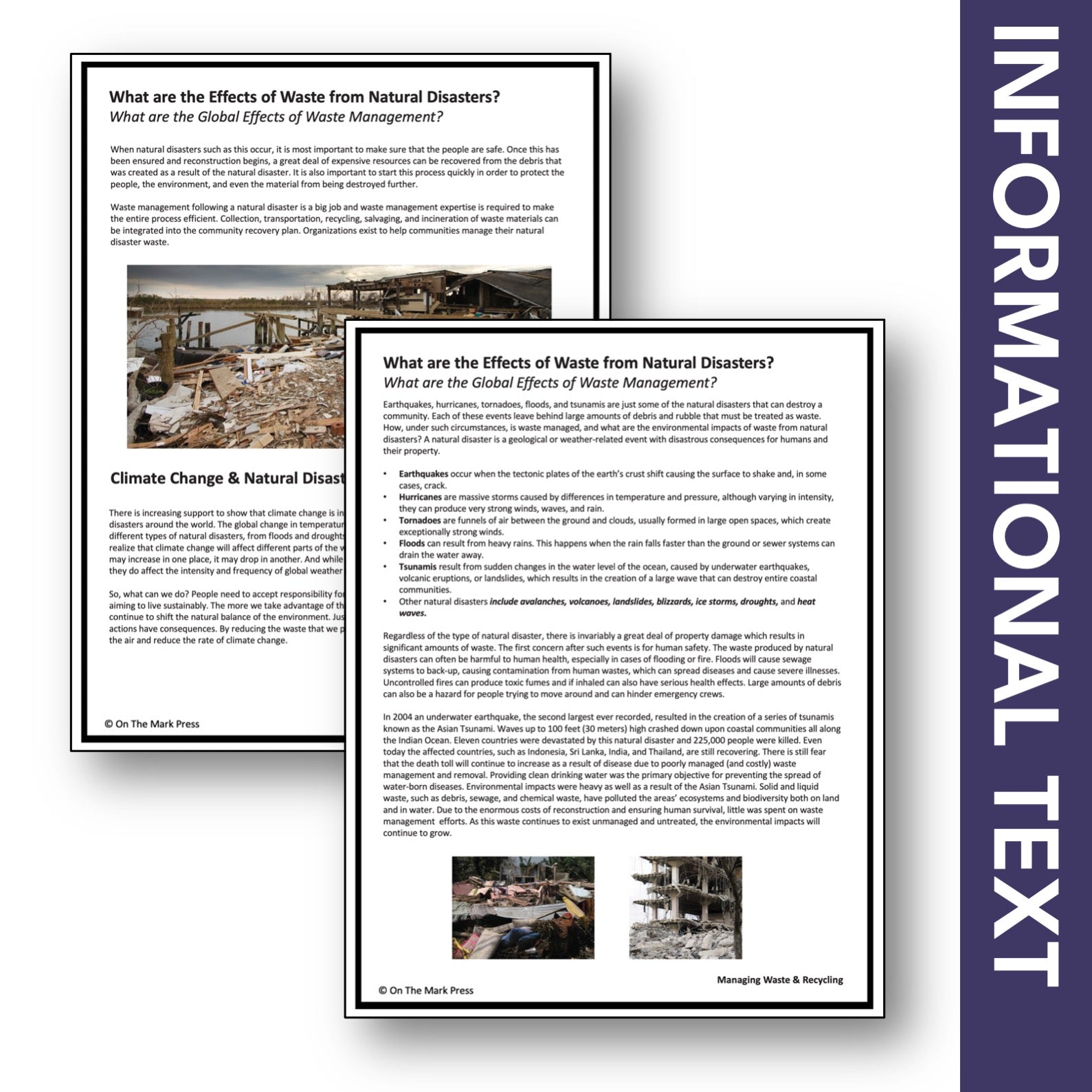 The Effects of Waste from Natural Disasters Grade 6-8 Google Slides & Printables