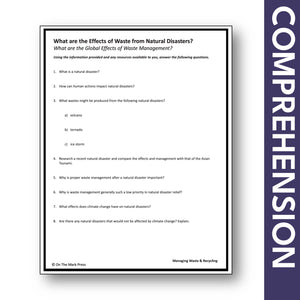 The Effects of Waste from Natural Disasters Grade 6-8 Google Slides & Printables