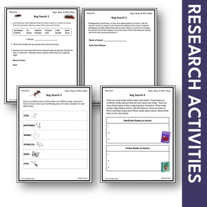 Bugs, Bugs & More Bugs Research Activities Grades 2-3 Google Slides & Printables