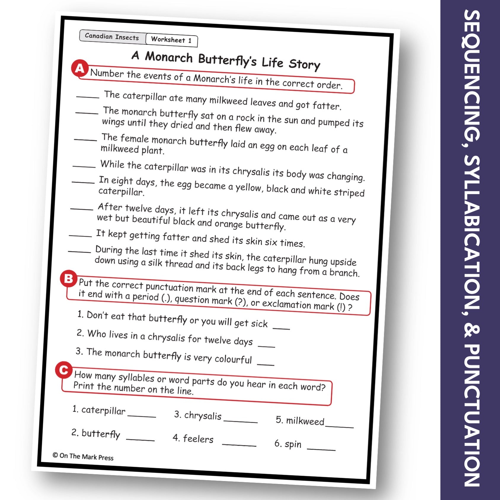 Canadian Insects: Monarch Butterfly's Life Story Reading Gr 1-3 Google Slides