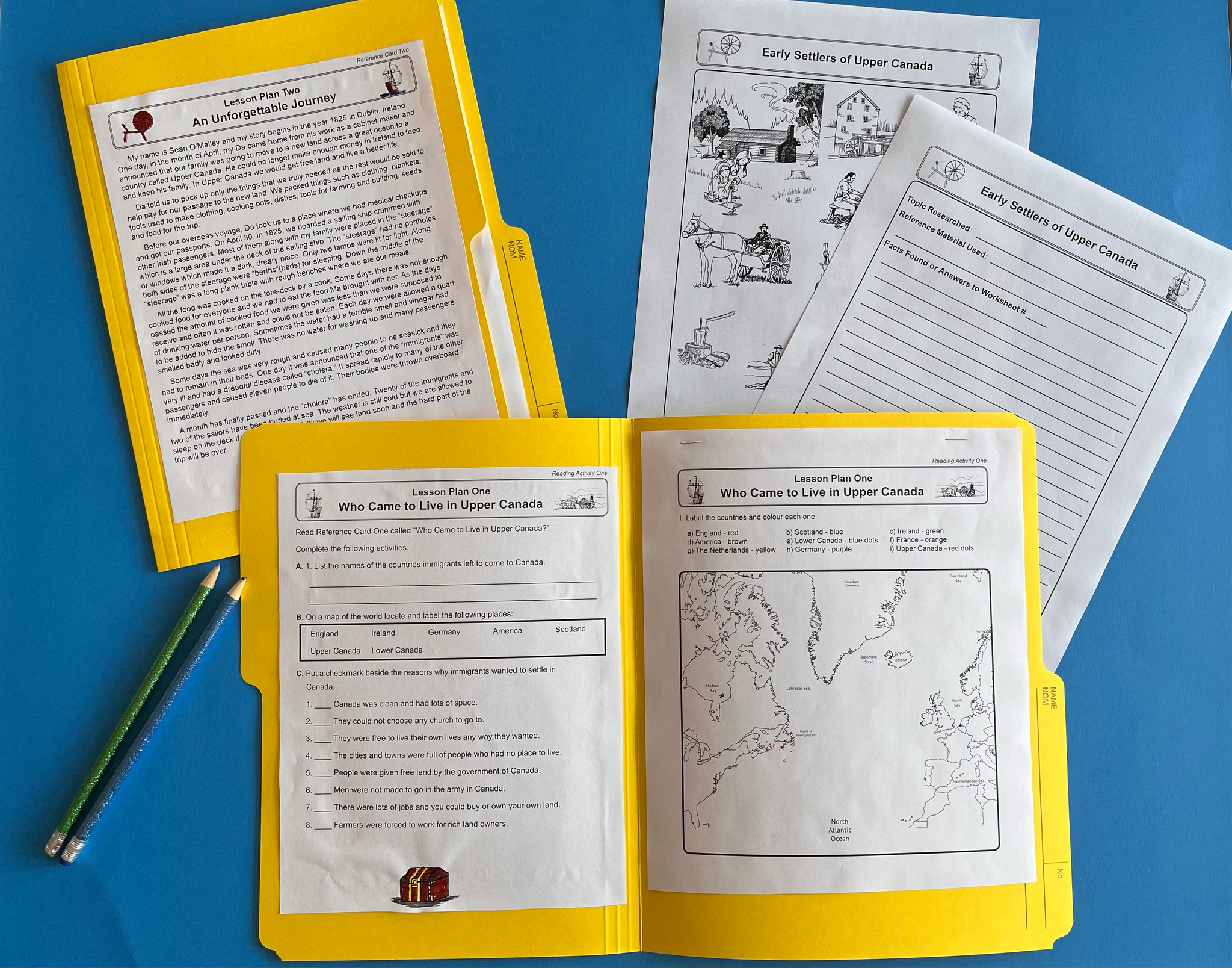 Early Settlers in Upper Canada Grades 2-4