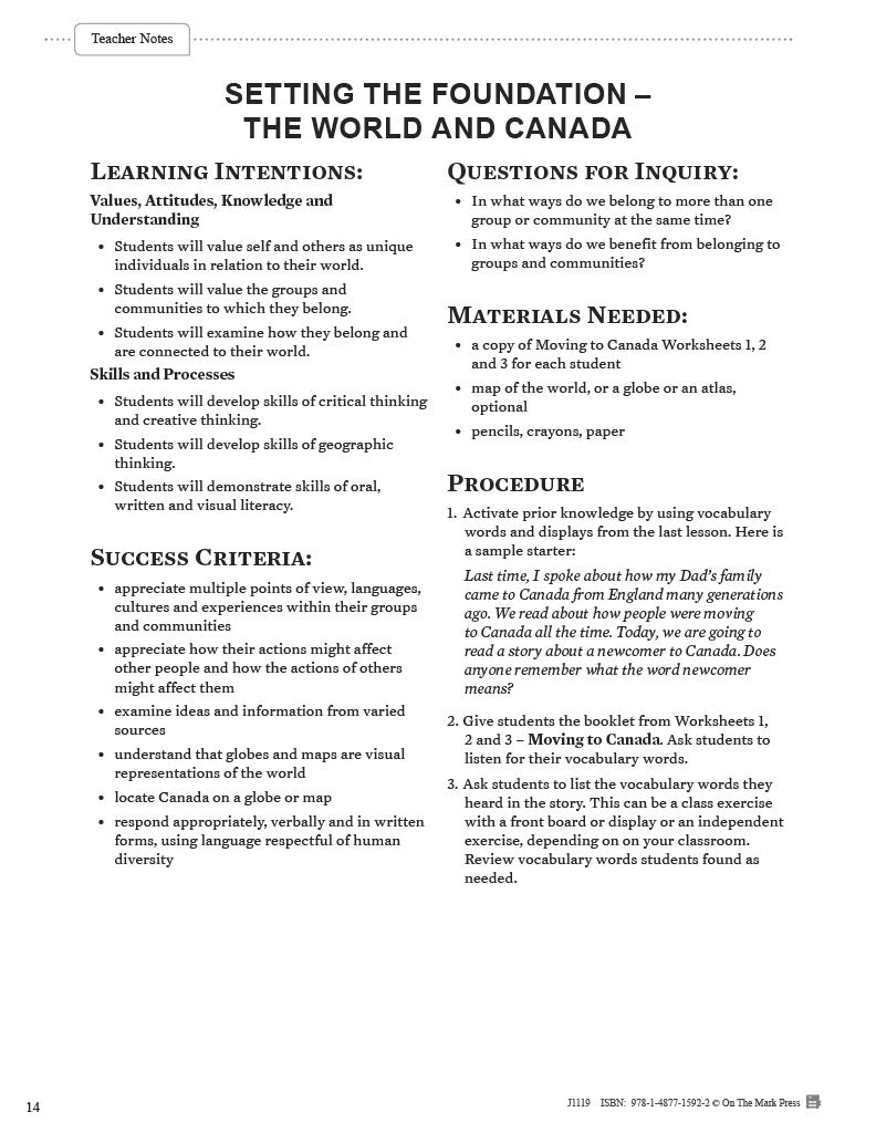 Alberta Grade 1 Social Studies: Citizenship: Belonging and Connecting