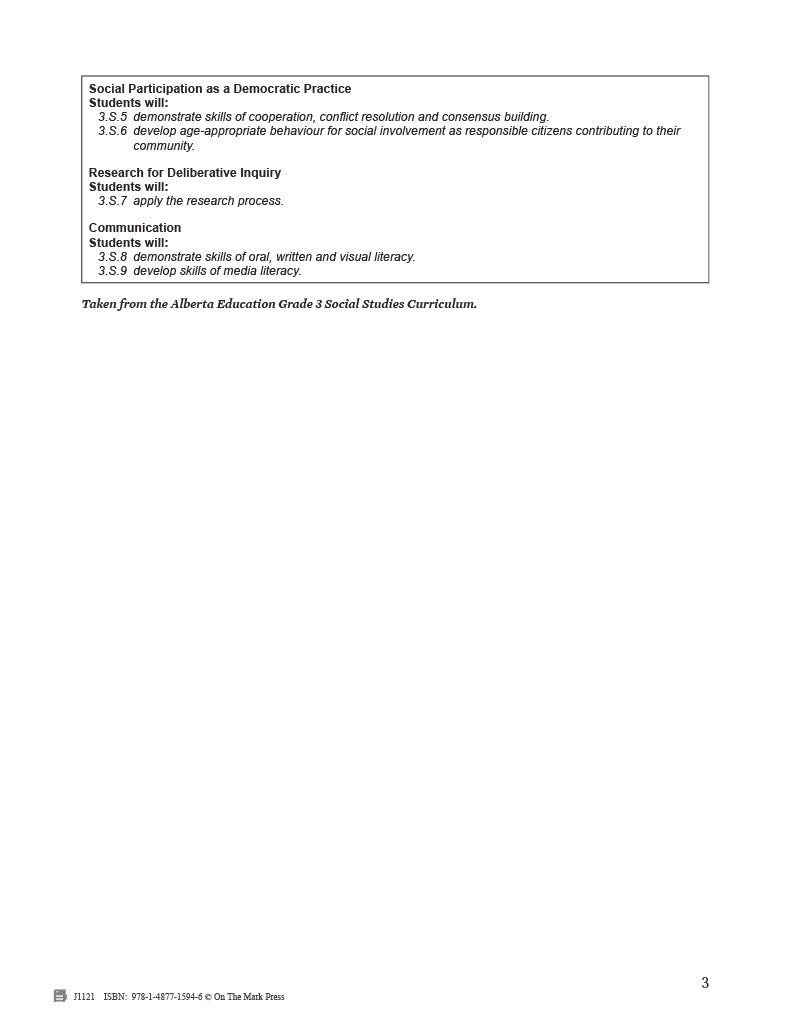 Alberta Grade 3 Social Studies: Connecting with the World