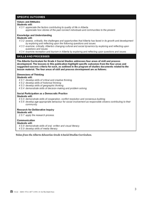 Alberta Grade 4 Social Studies: The Land, Histories and Stories