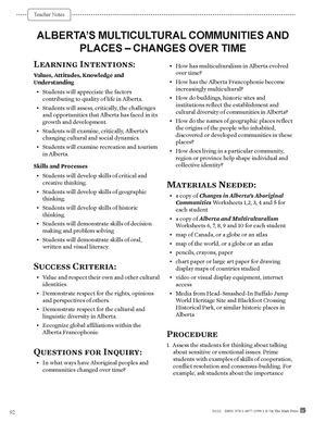 Alberta Grade 4 Social Studies: The Land, Histories and Stories