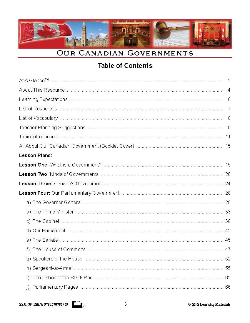 Our Canadian Governments Grades 5-8