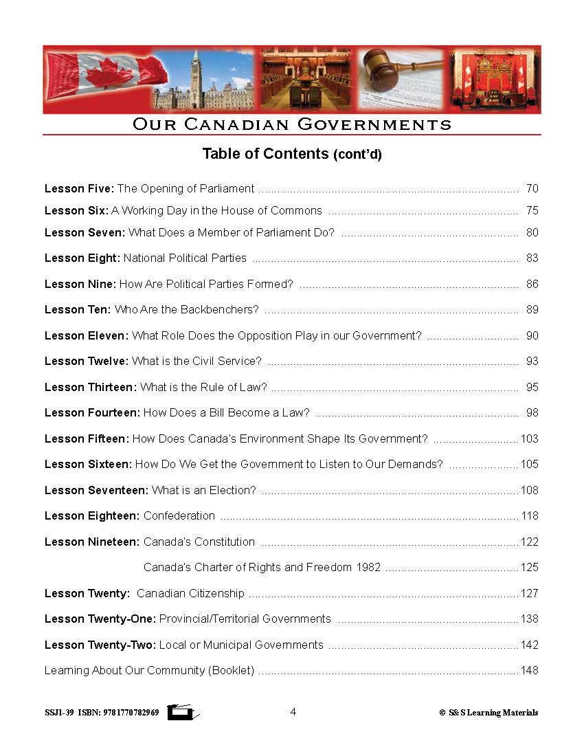 Our Canadian Governments Grades 5-8