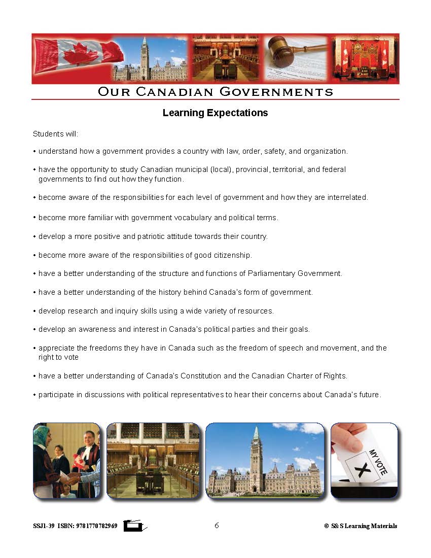 Our Canadian Governments Grades 5-8