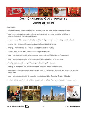 Our Canadian Governments Grades 5-8