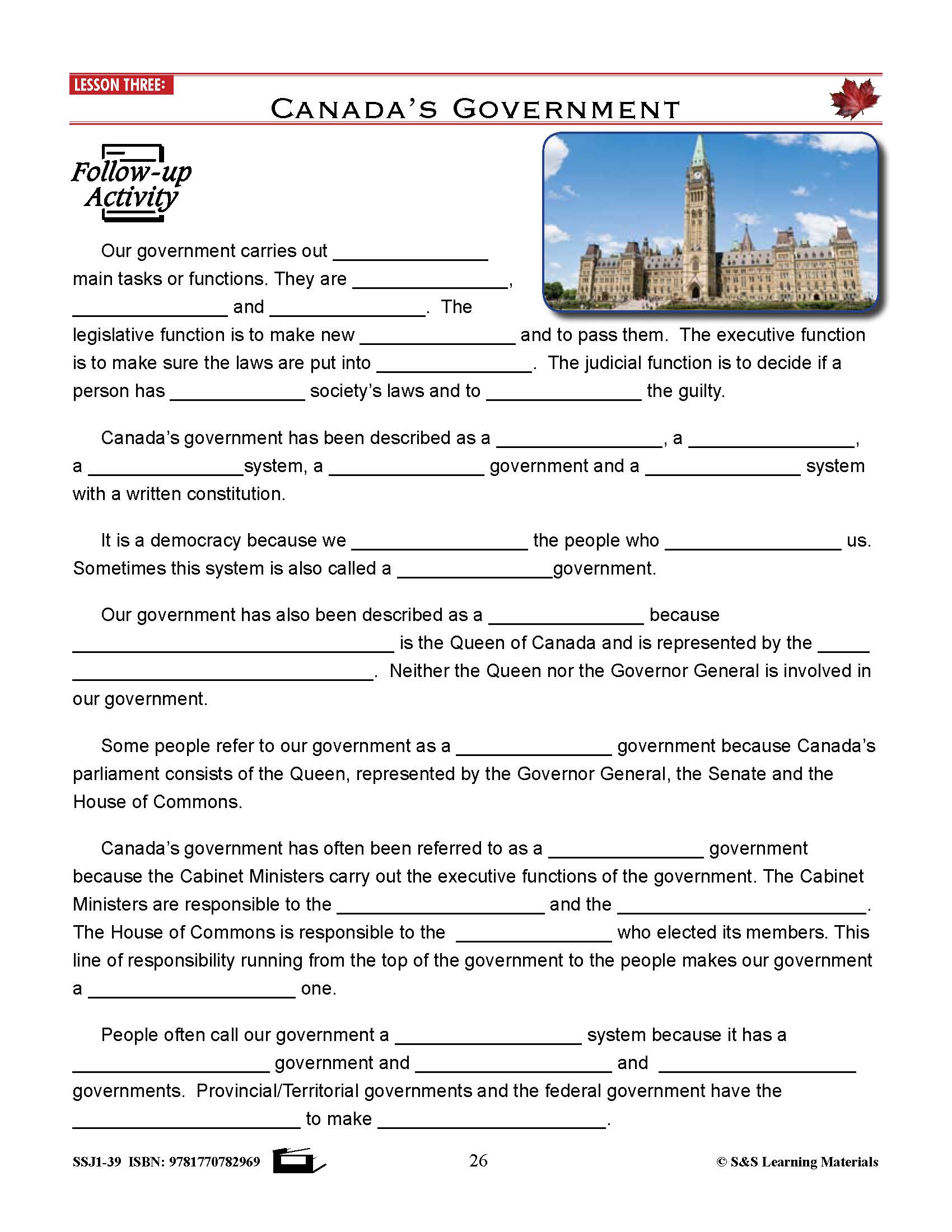 Our Canadian Governments Grades 5-8