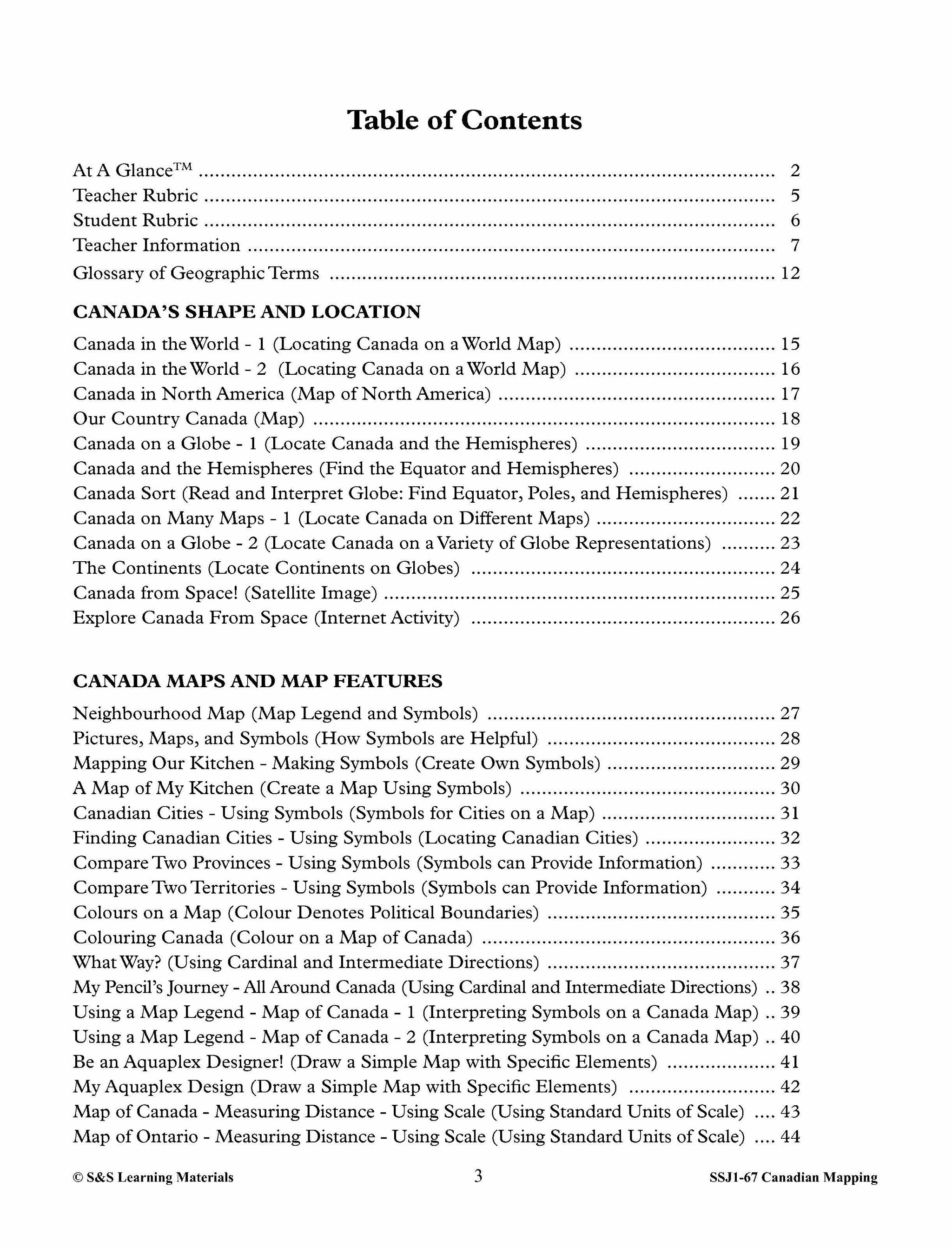 Canadian Mapping Skills: Developing and Using Mapping Skills Grades 2-3