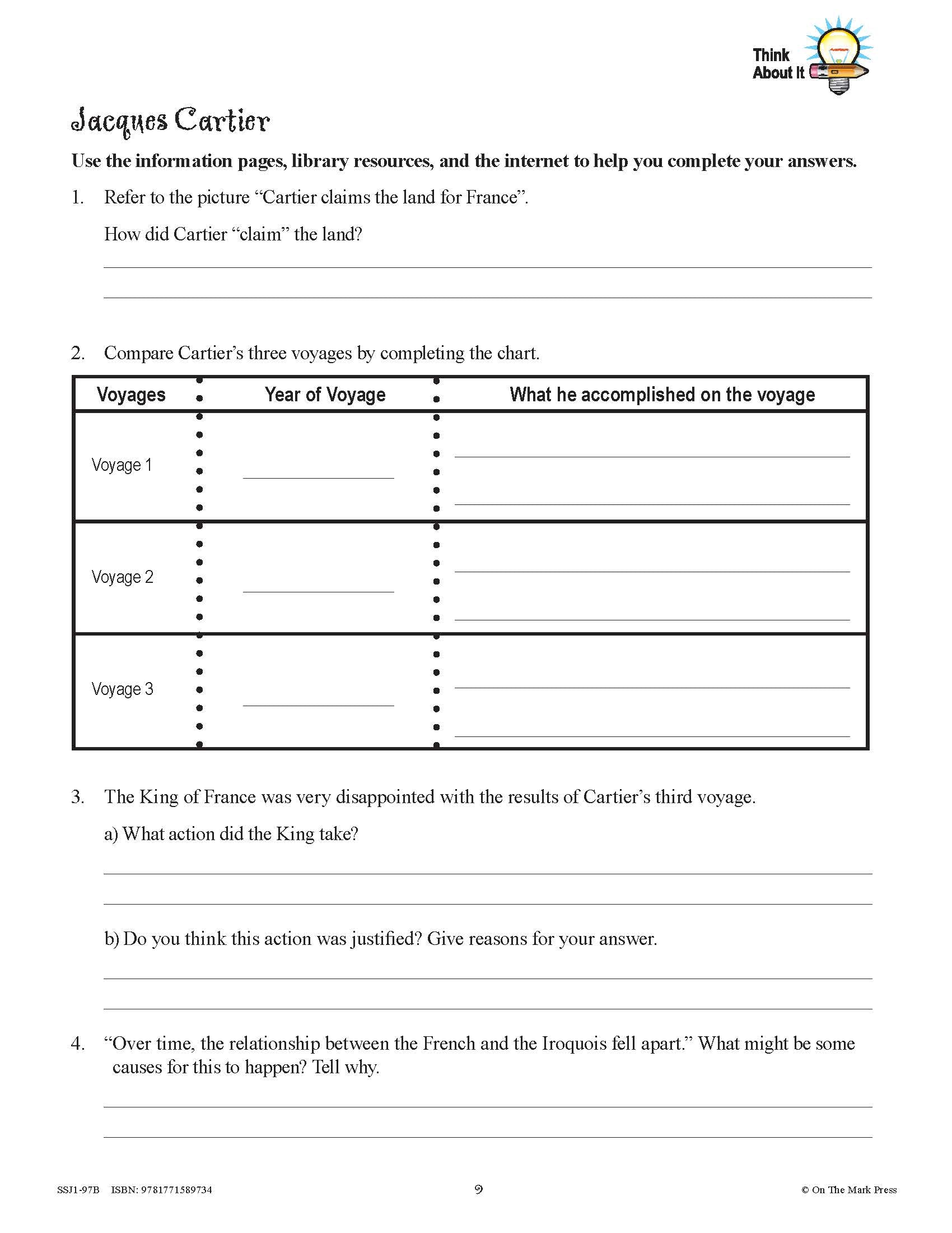 New France & British North America 1713-1800 Grades 7: 10/pk workbooks