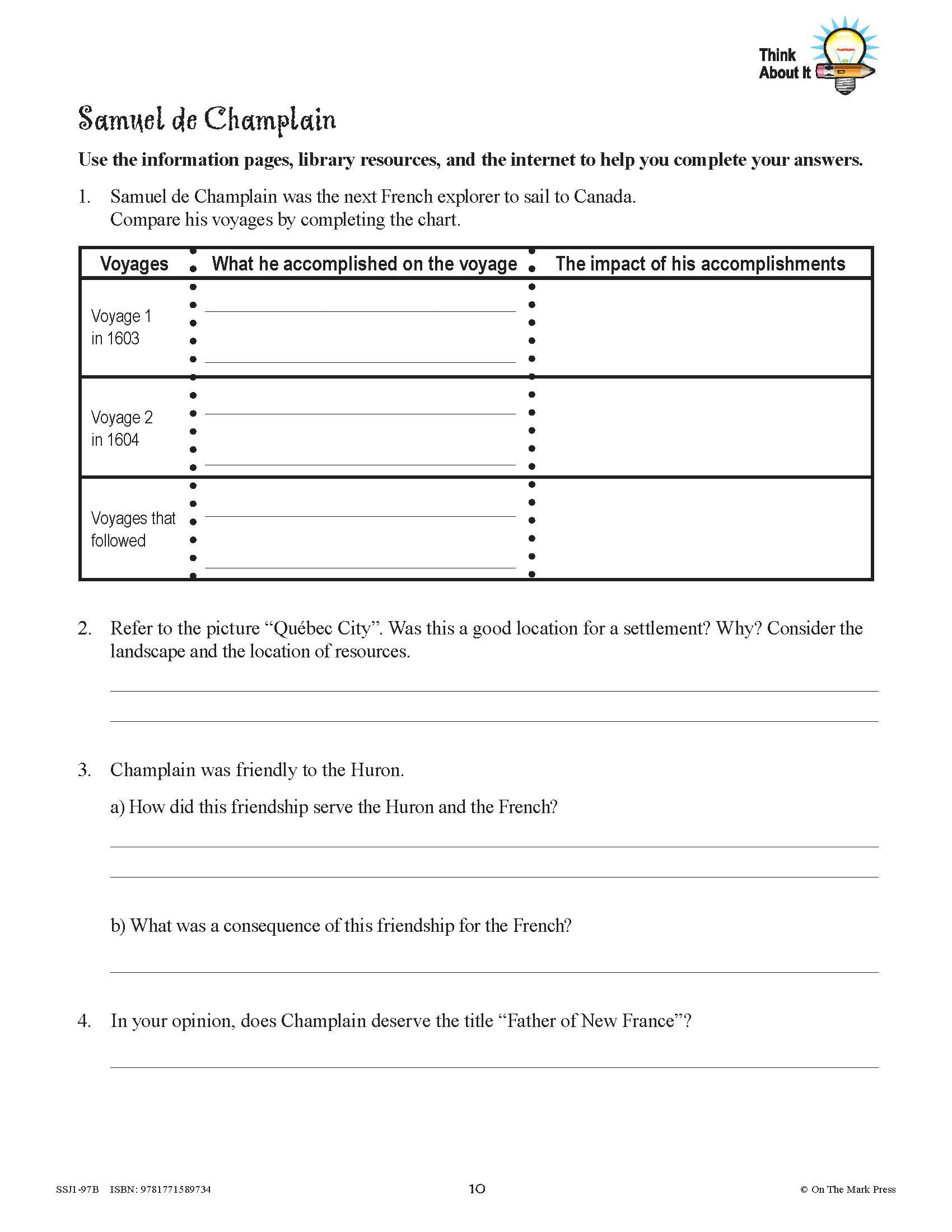 New France & British North America 1713-1800 Grades 7: 10/pk workbooks