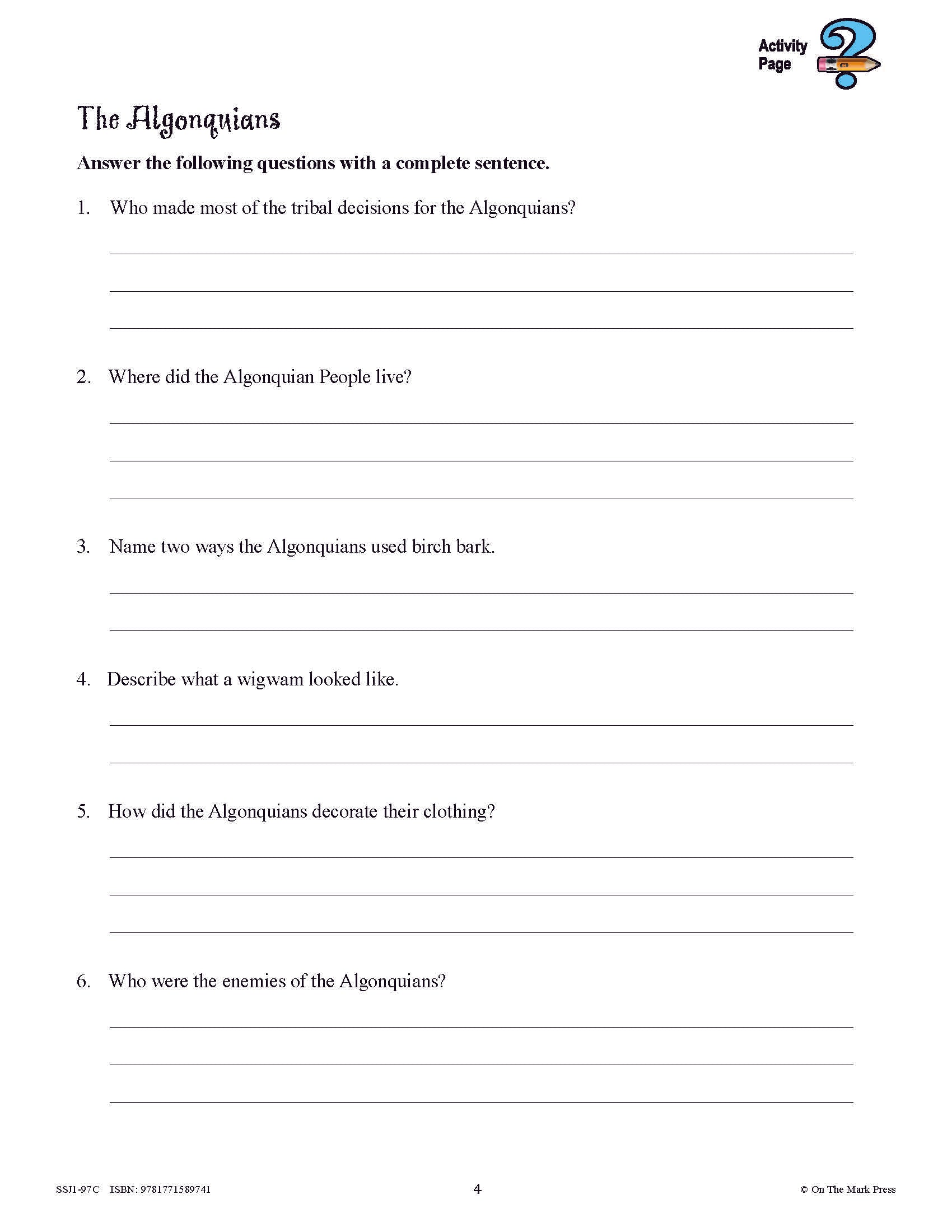 New France & British North America 1713-1800 Grades 7: 10/pk HI/LO workbooks