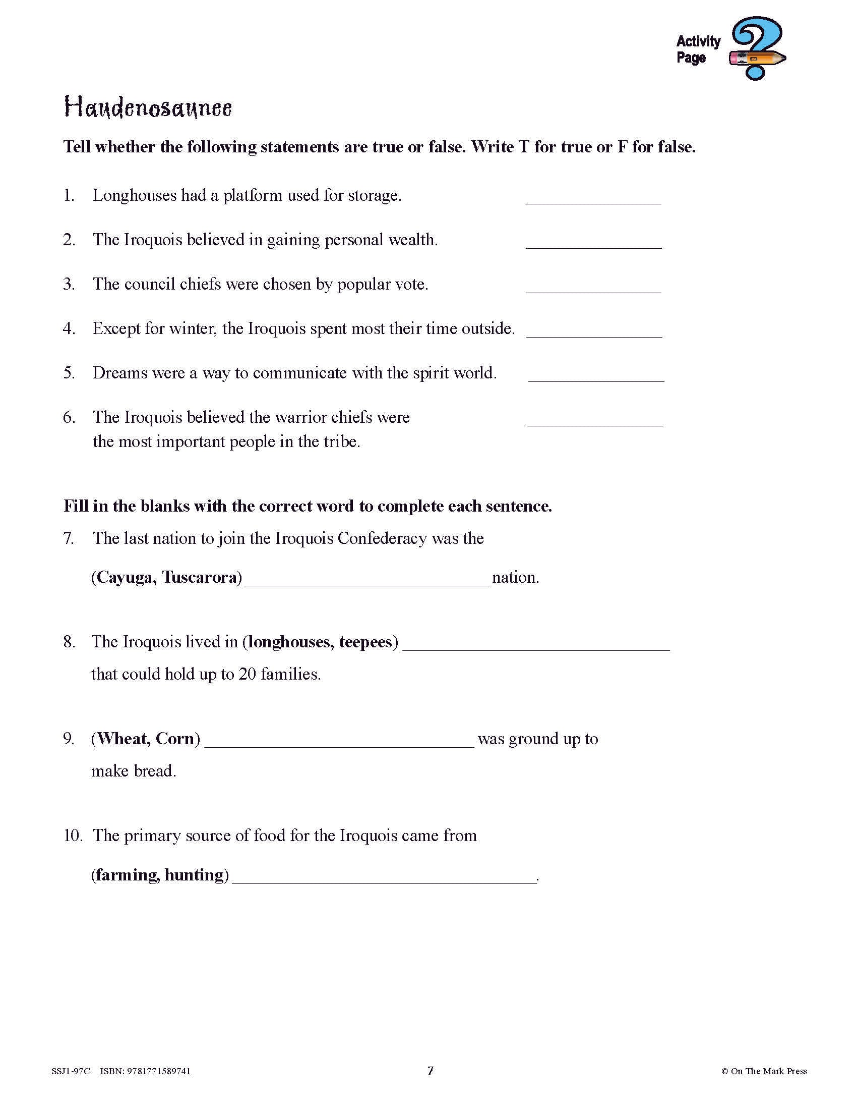 New France & British North America 1713-1800 Grades 7: 10/pk HI/LO workbooks