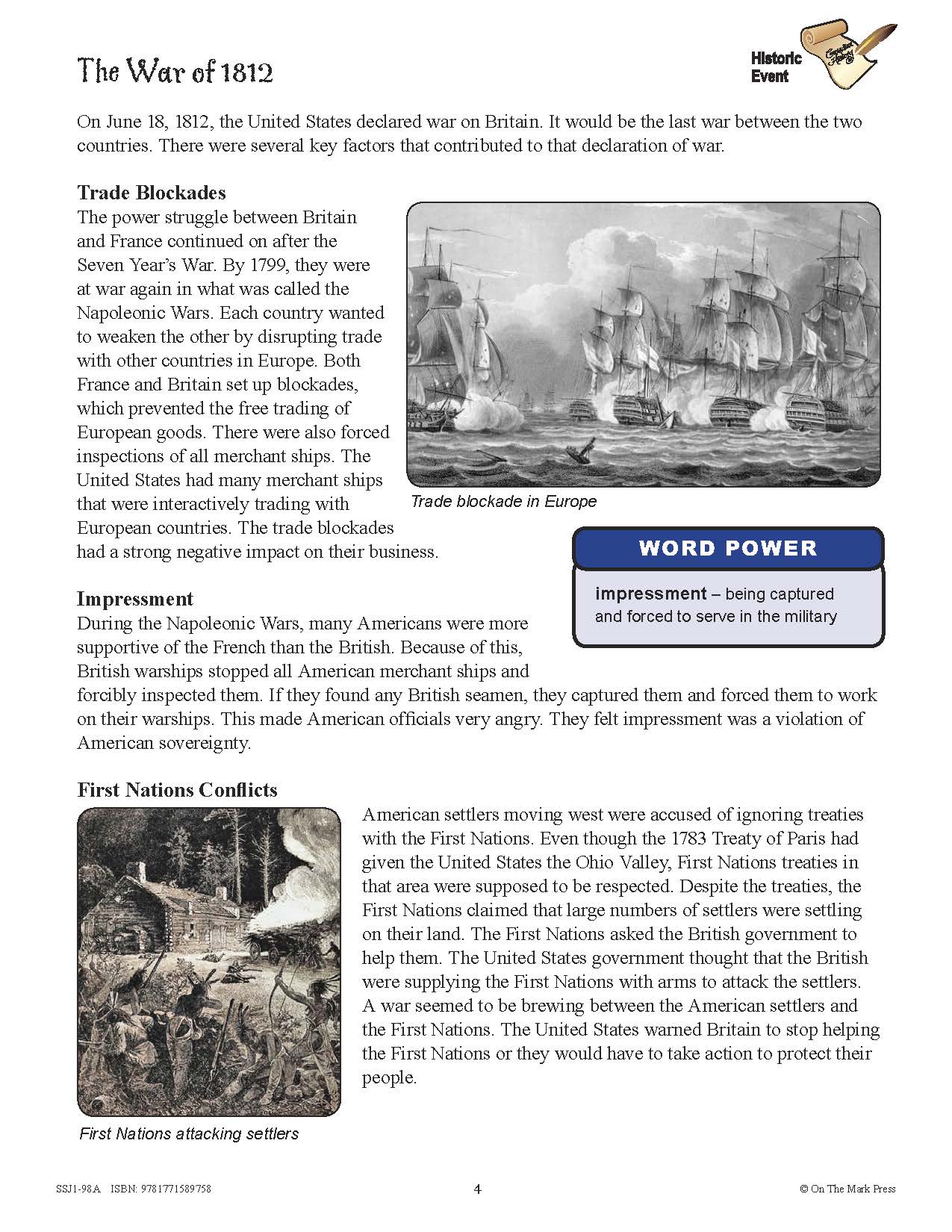 Conflicts & Challenges - Canada 1800-1850 Grade 7 - 10/pk Readers