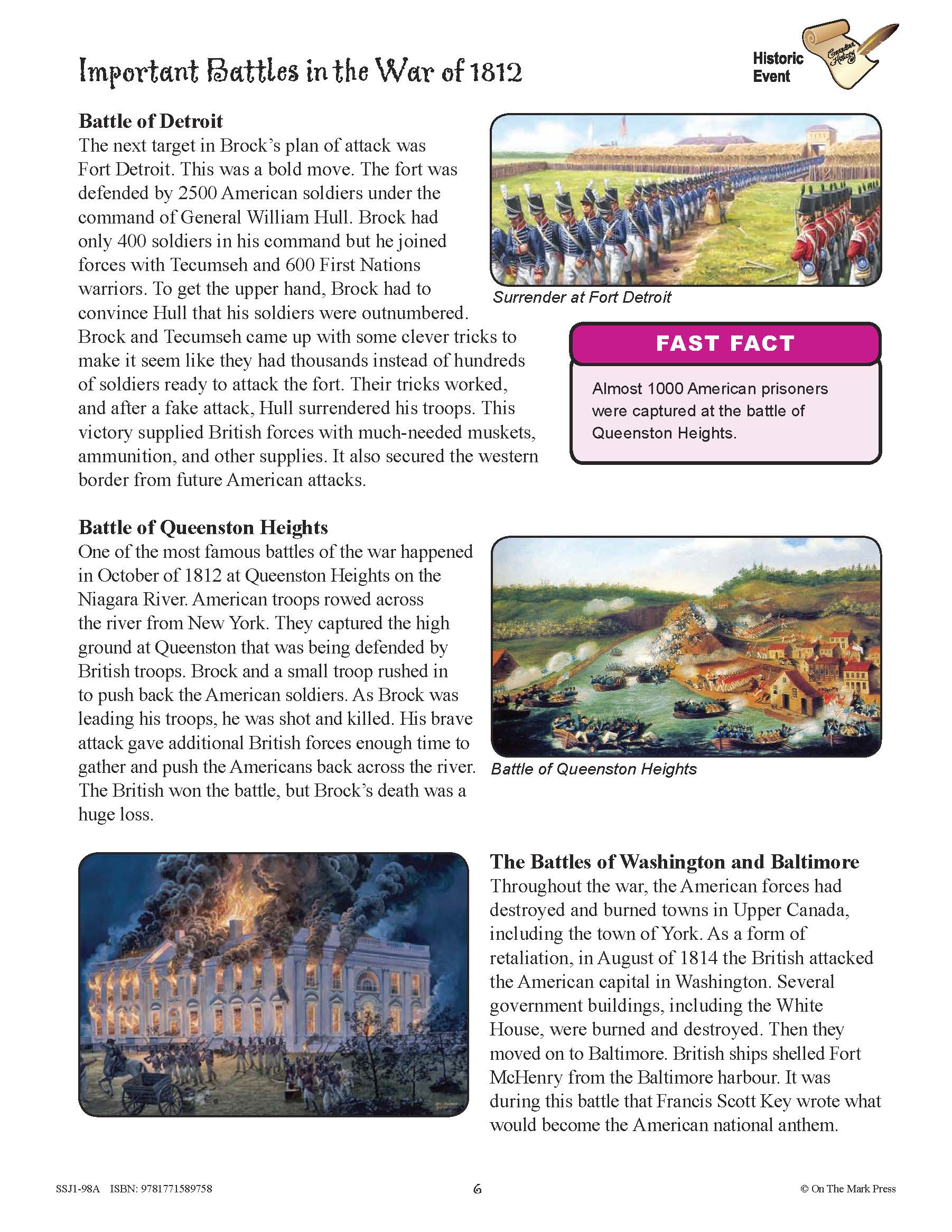 Conflicts & Challenges - Canada 1800-1850 Grade 7 - 10/pk Readers