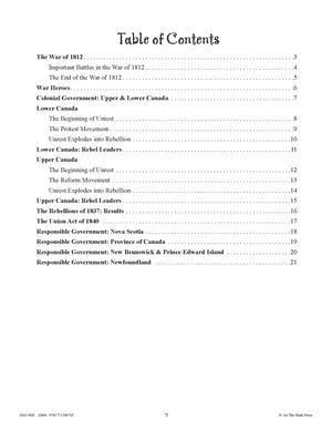 Conflicts & Challenges - Canada 1800-1850 Grade 7 - 10/pk workbooks