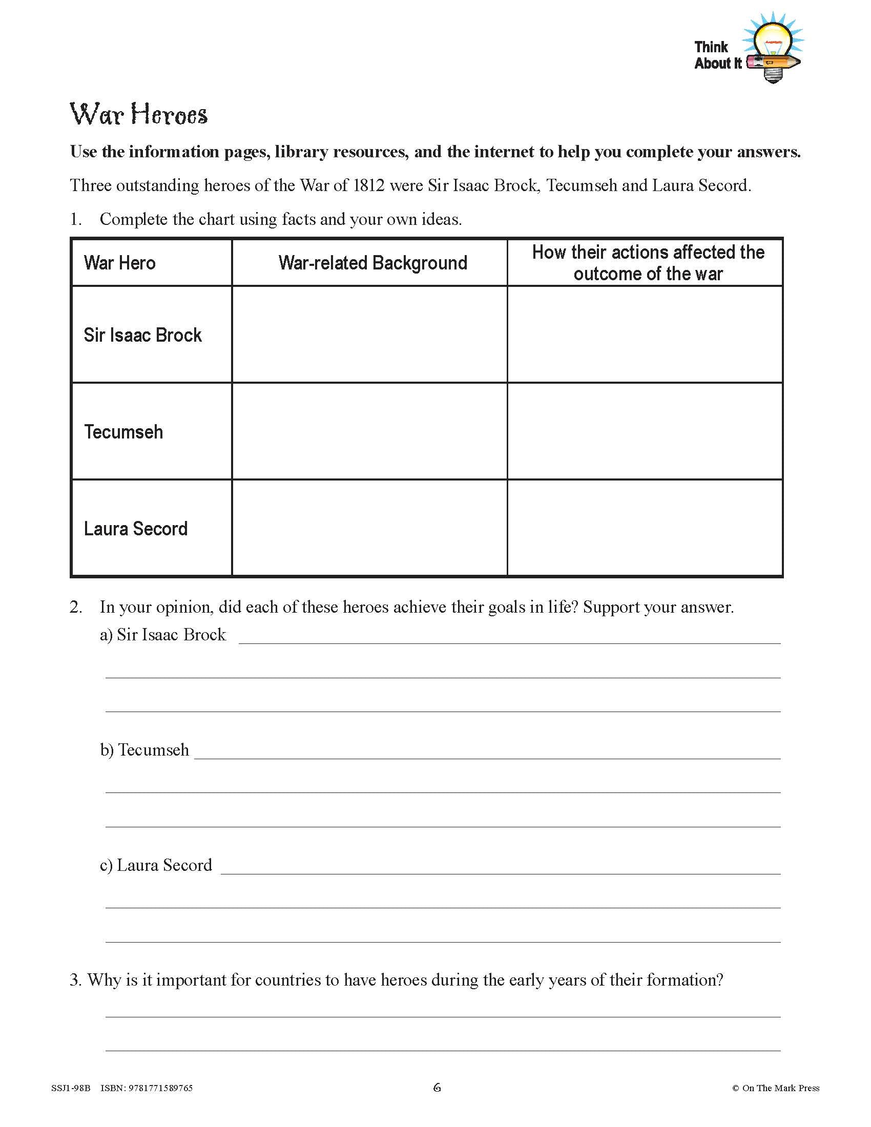 Conflicts & Challenges - Canada 1800-1850 Grade 7 - 10/pk workbooks