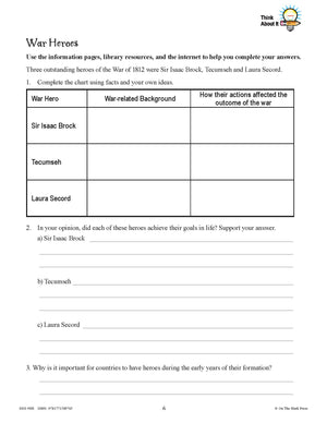 Conflicts & Challenges - Canada 1800-1850 Grade 7 - 10/pk workbooks