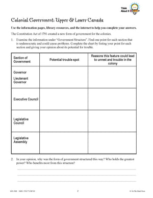 Conflicts & Challenges - Canada 1800-1850 Grade 7 - 10/pk workbooks