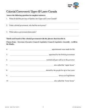 Conflicts & Challenges - Canada 1800-1850 Grade 7 - 10/pk HI/LO workbooks