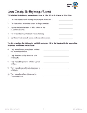 Conflicts & Challenges - Canada 1800-1850 Grade 7 - 10/pk HI/LO workbooks