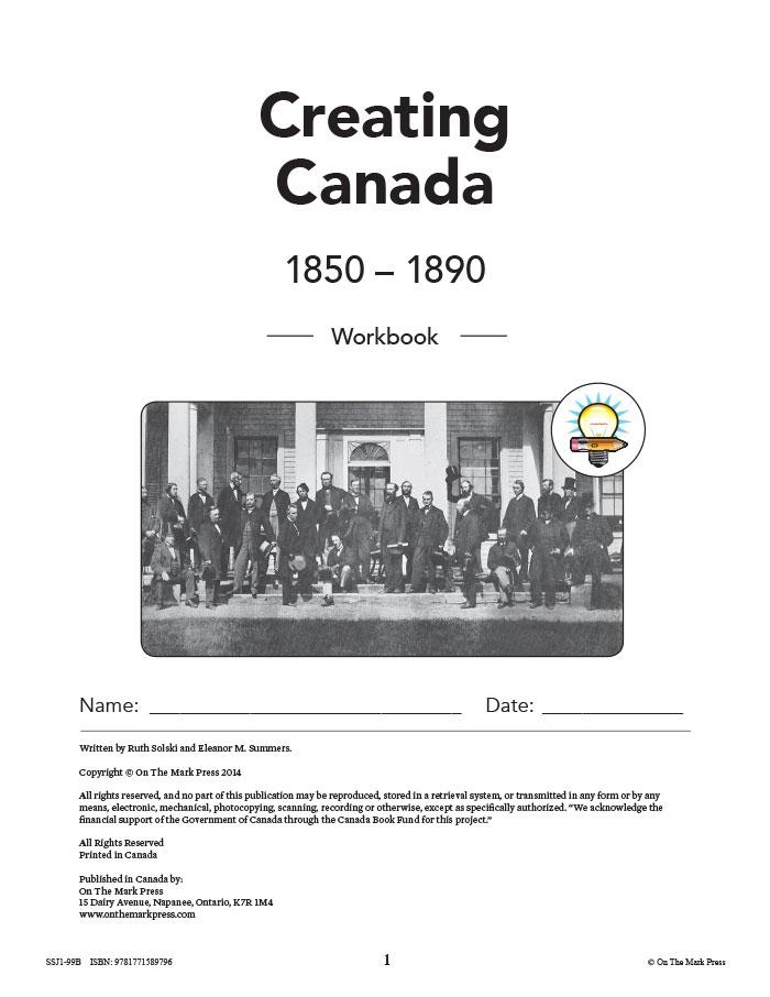 Creating Canada 1850-1890 Grade 8 - 10/pk workbooks