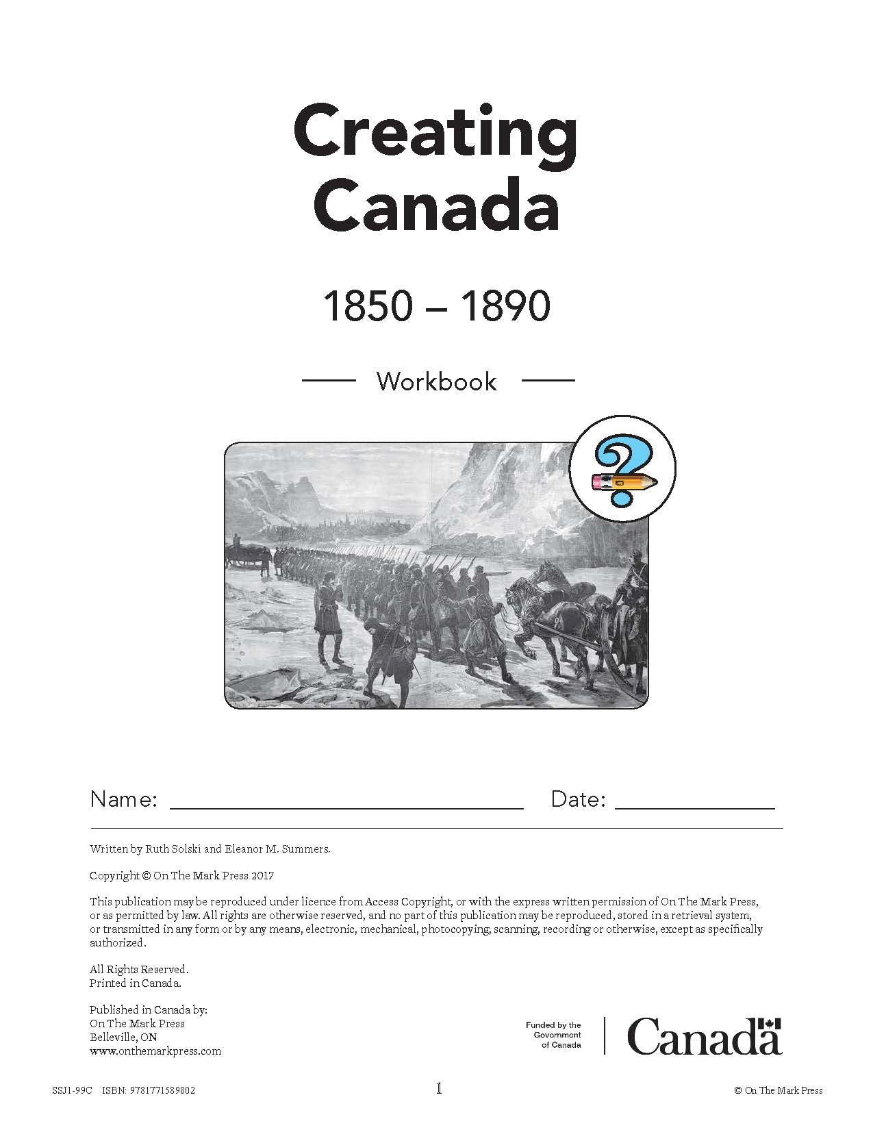 Creating Canada 1850-1890 Grade 8 -  10/pk HI/LO workbooks