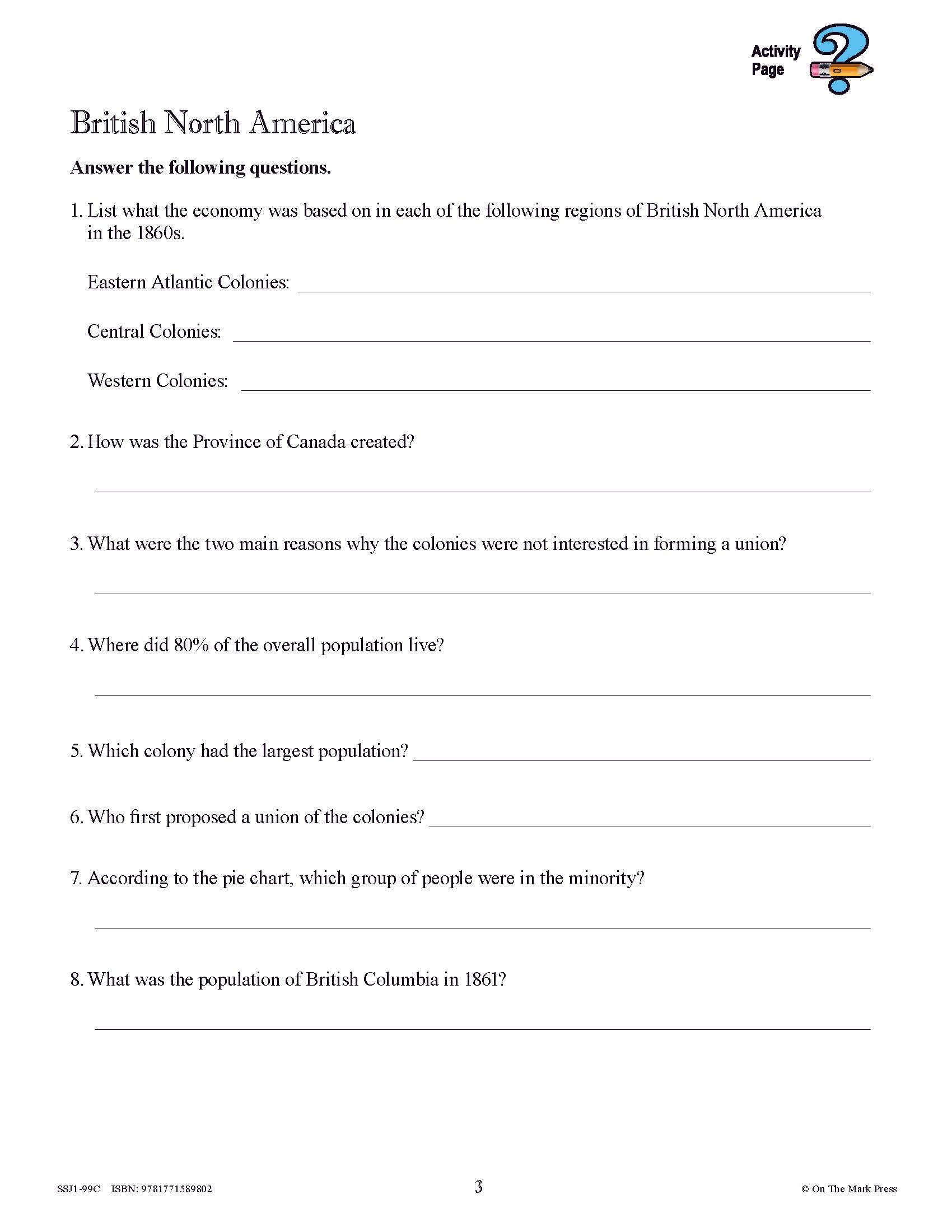 Creating Canada 1850-1890 Grade 8 -  10/pk HI/LO workbooks