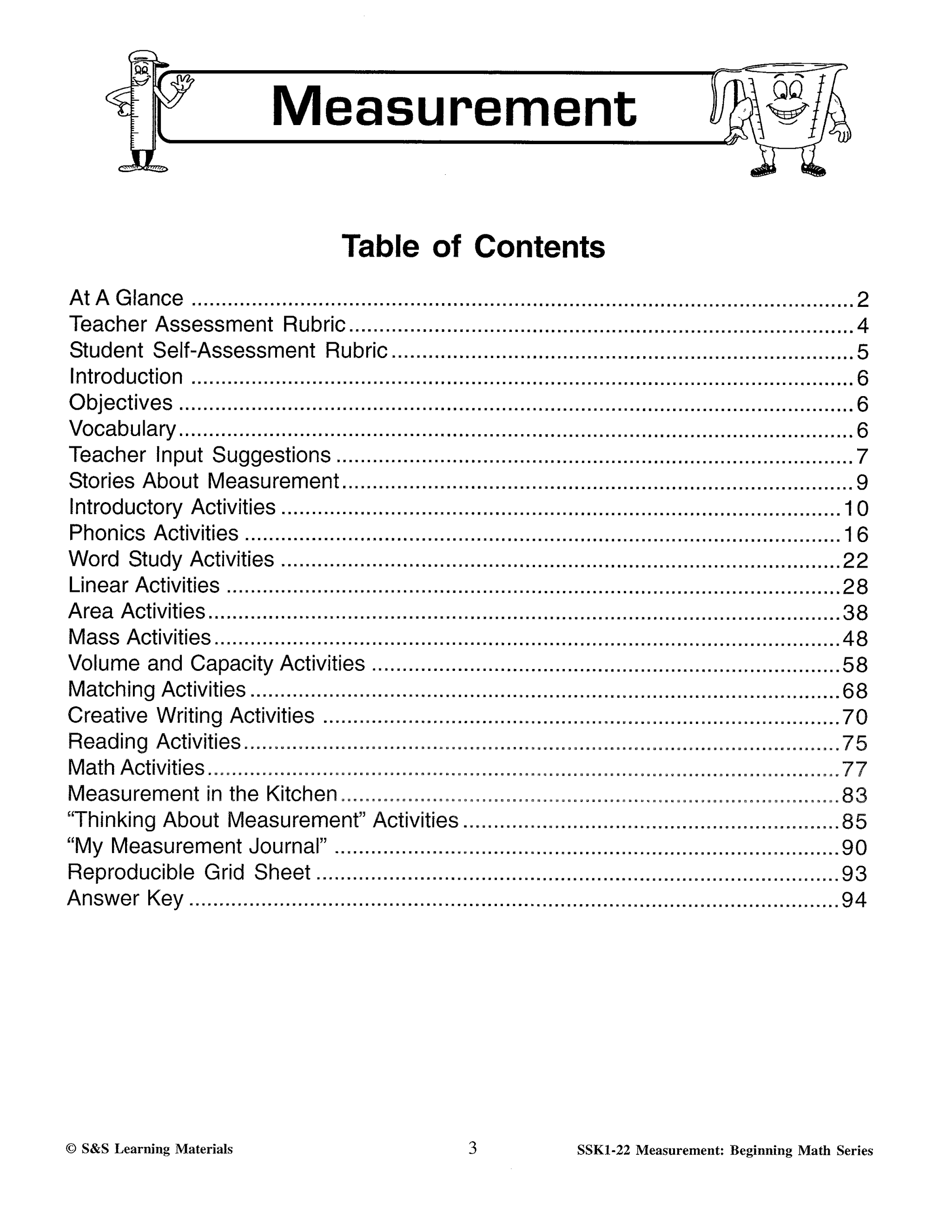 Canadian Measurement Worksheets Grades 1-3
