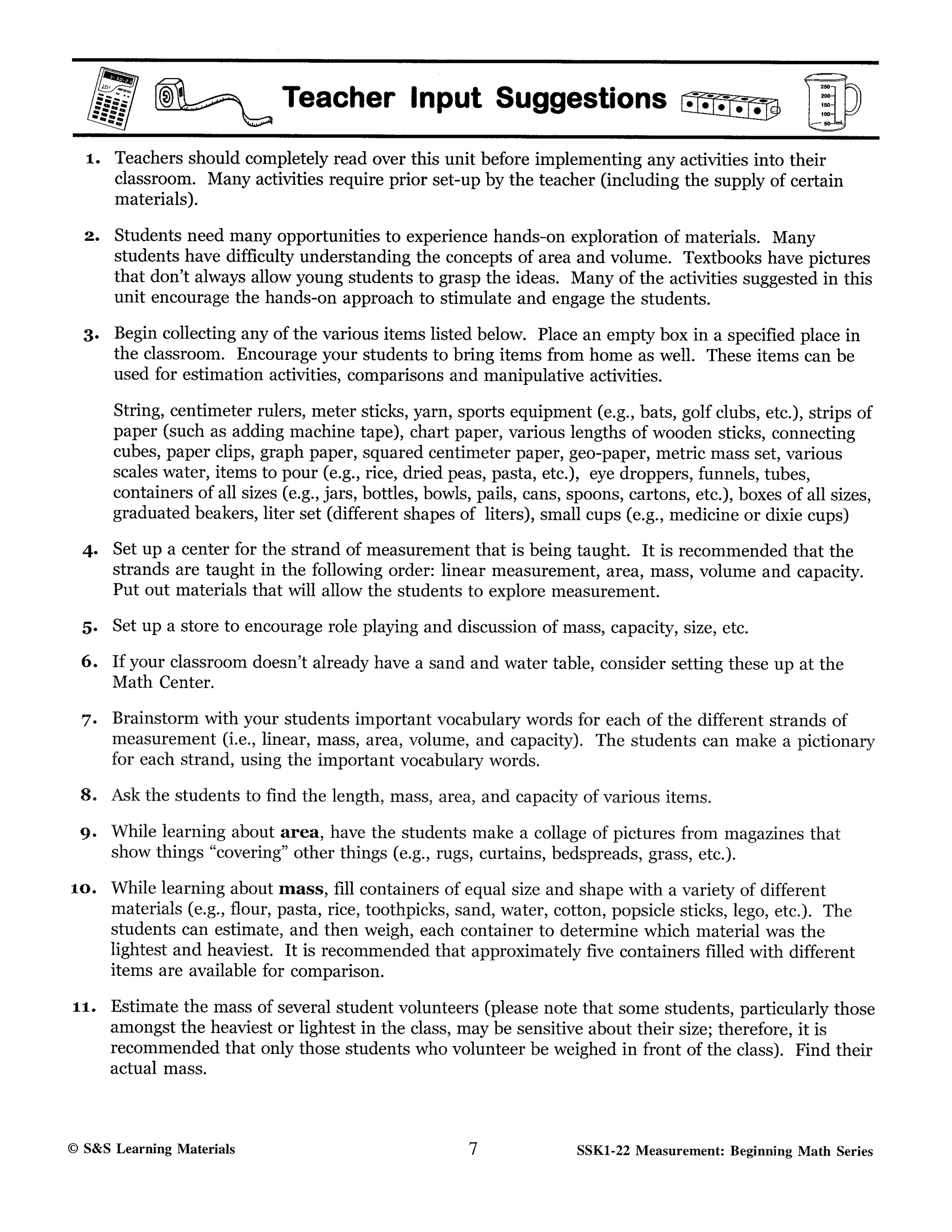 Canadian Measurement Worksheets Grades 1-3