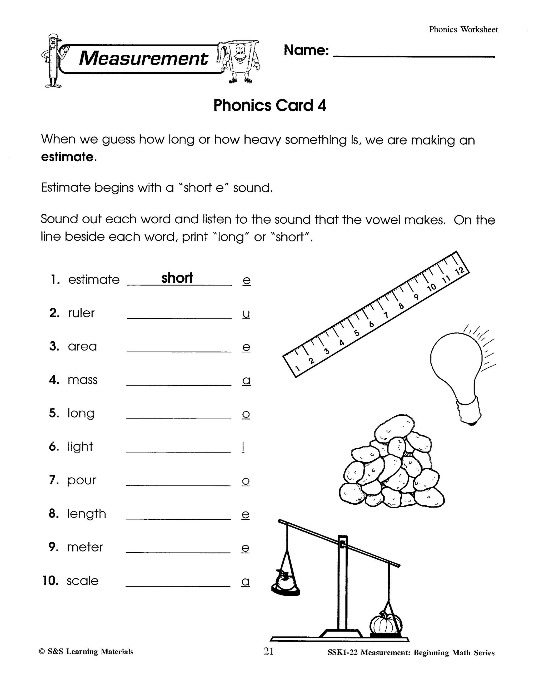 Canadian Measurement Worksheets Grades 1-3