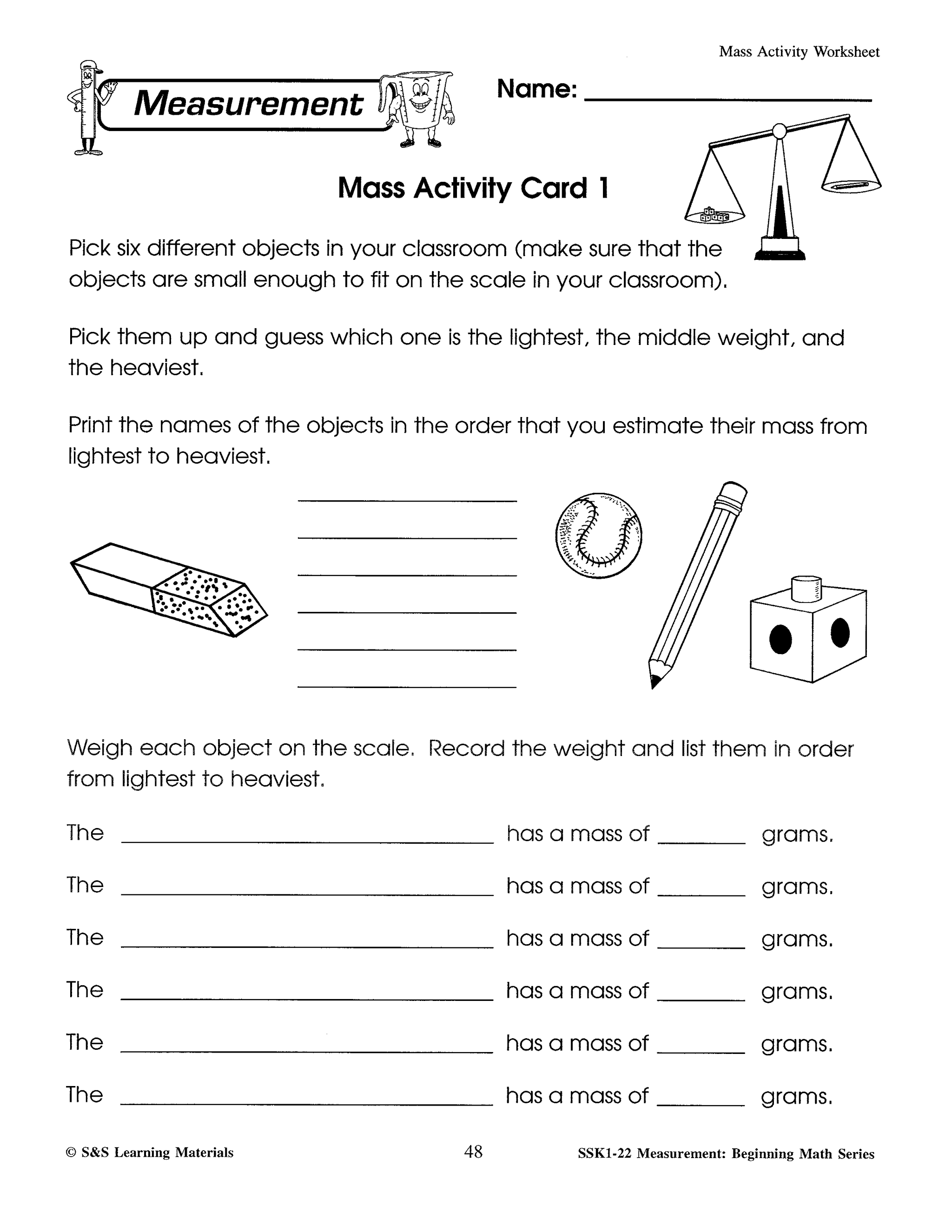 Canadian Measurement Worksheets Grades 1-3