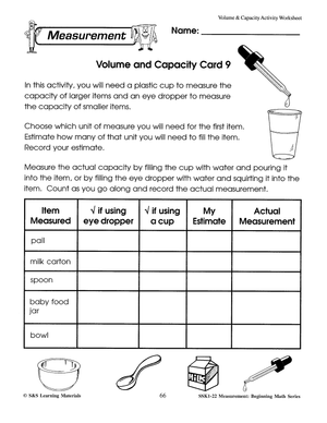 Canadian Measurement Worksheets Grades 1-3