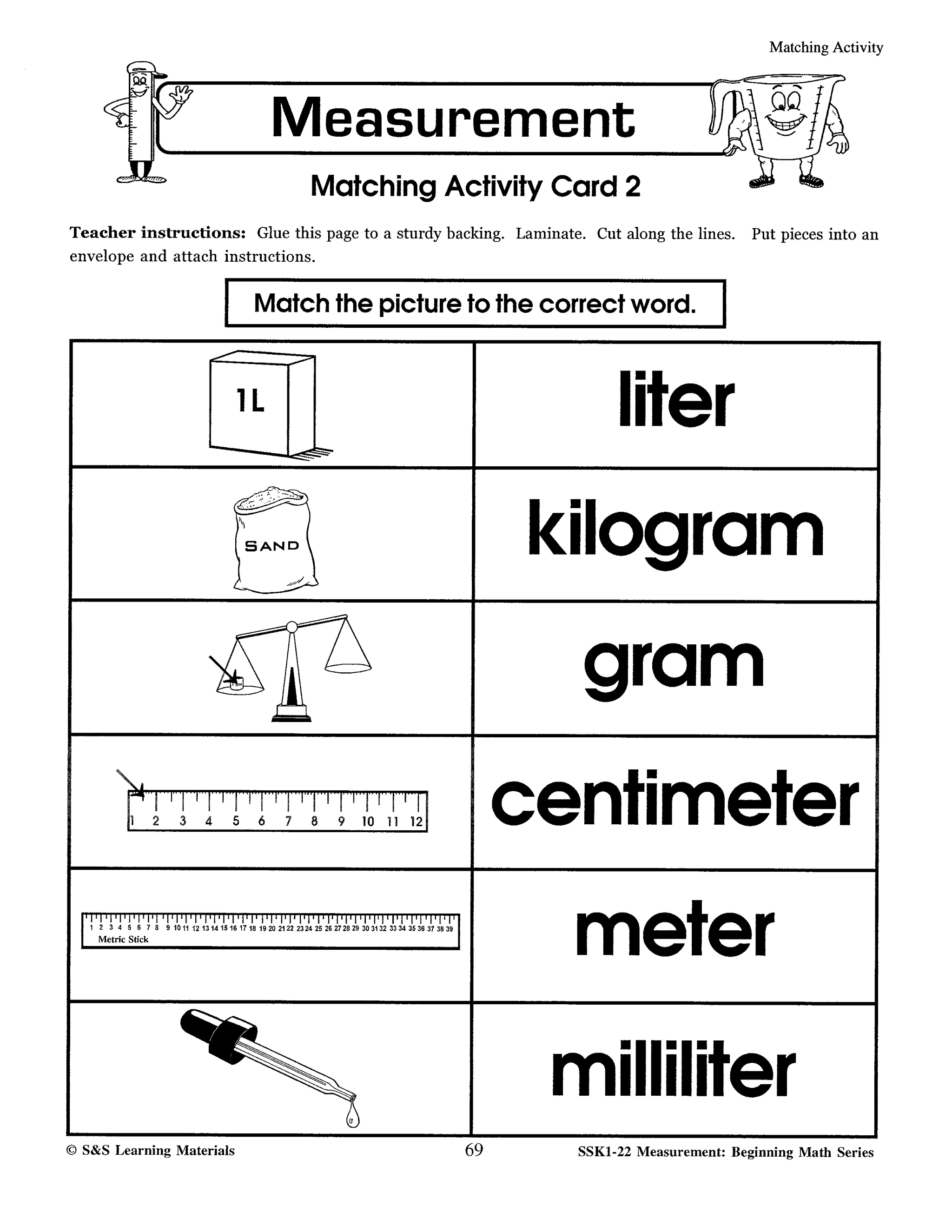 Canadian Measurement Worksheets Grades 1-3