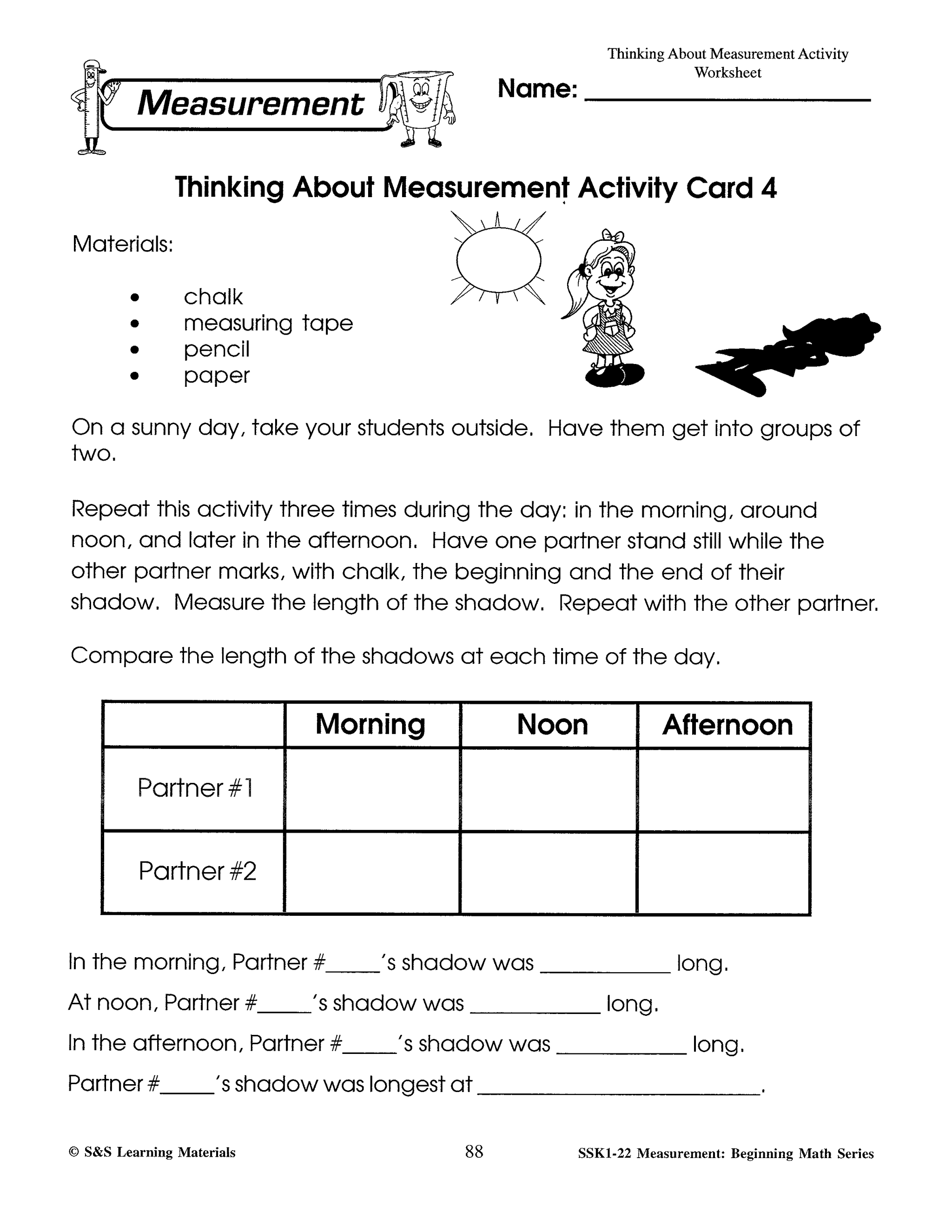 Canadian Measurement Worksheets Grades 1-3