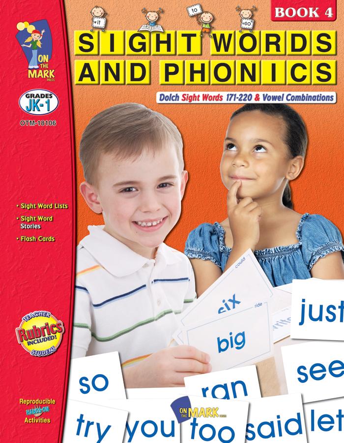 Sight Words & Phonics Book 4 Grades Junior Kindergarten to Grade 1